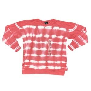 NWT Design History Pink Horizontal Tie Dye Long Sleeve Sweater Size XXL